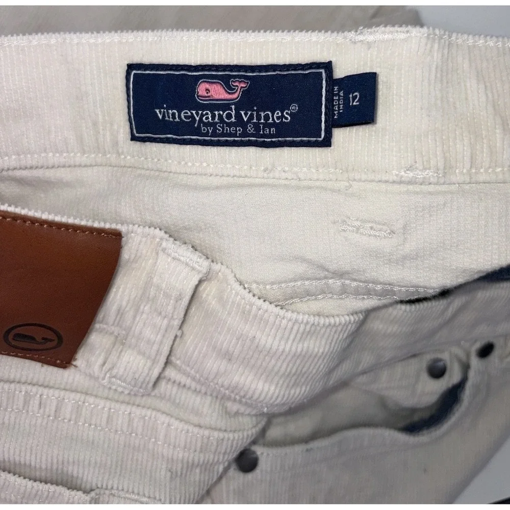 Vineyard Vines Boys Corduroy‎ Pants 12 Ivory Cream Classic Casual